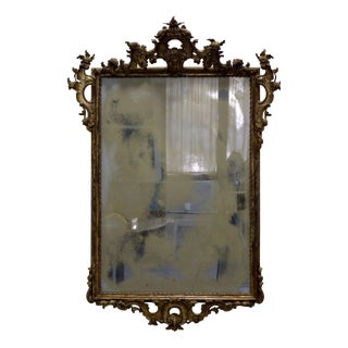 Antique Neapolitan Louis XV Giltwood Mirror with Mercury Glass, 19th Century For Sale