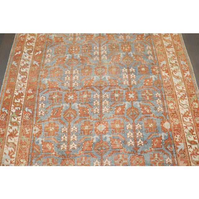 Early 20th Century Malayer Orange Blue Corridor Rug rug no.j3608 For Sale - Image 11 of 11