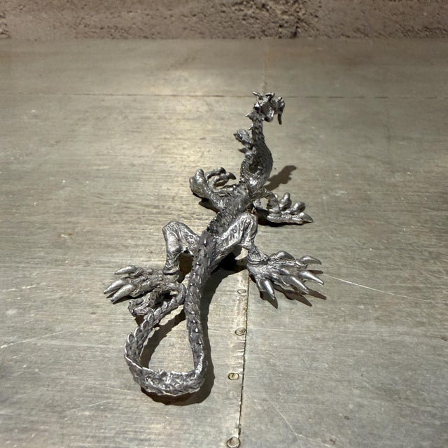 American Vintage 1986 Ral Partha Pewter 2-Headed Guardian Dragon Miniature For Sale - Image 3 of 16