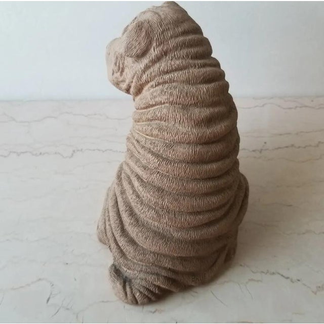1986 Shar Pei Dog Sculpture Sandicast For Sale - Image 11 of 12