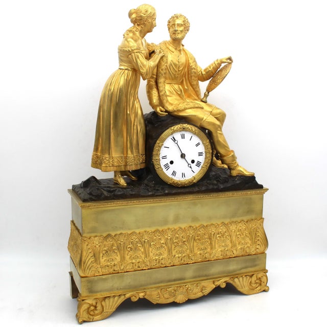 Black Antique French Charles X Ormolu Pendulum Clock For Sale - Image 8 of 10