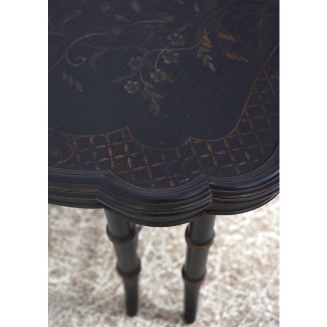Ethan Allen Ethan Allen Chinoiserie Decorated Bamboo Form Coffee Table For Sale - Image 4 of 14