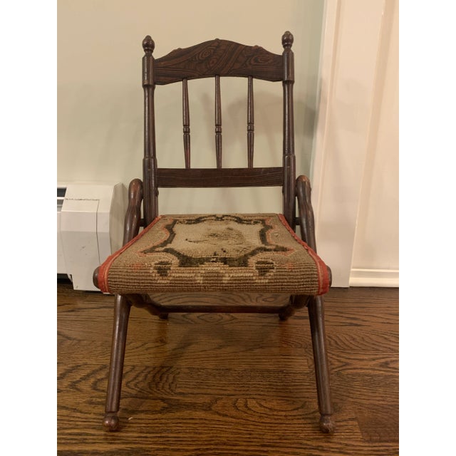 Brown Mid 19th Century Antique Civil War Child's Folding Camp Chair For Sale - Image 8 of 8
