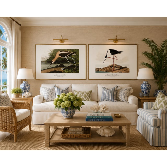 Black The Audubon Avocet Collection, Museum Style Shorebird Diptych, 48" X 32" For Sale - Image 8 of 10