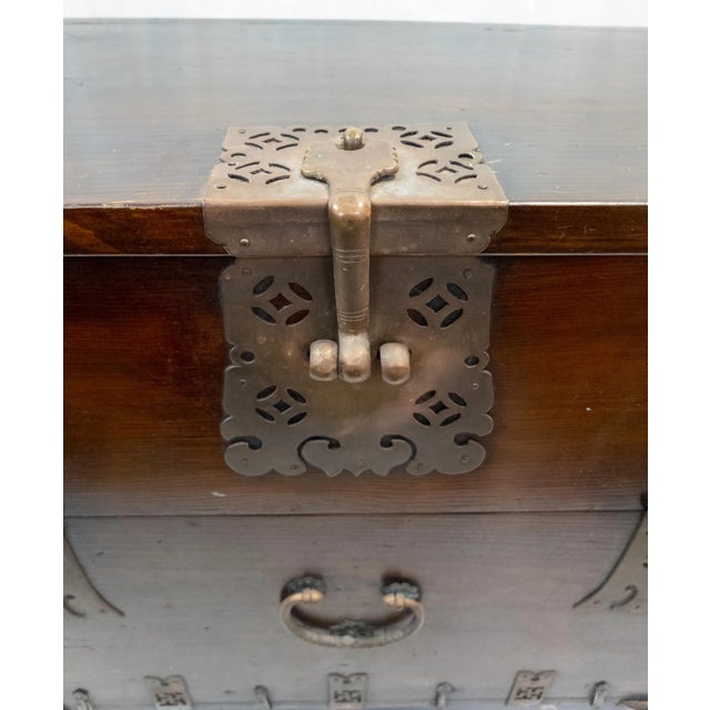 Early 20th Century Decorative Asian Korean Tansu Fall Front Chest For Sale - Image 4 of 13