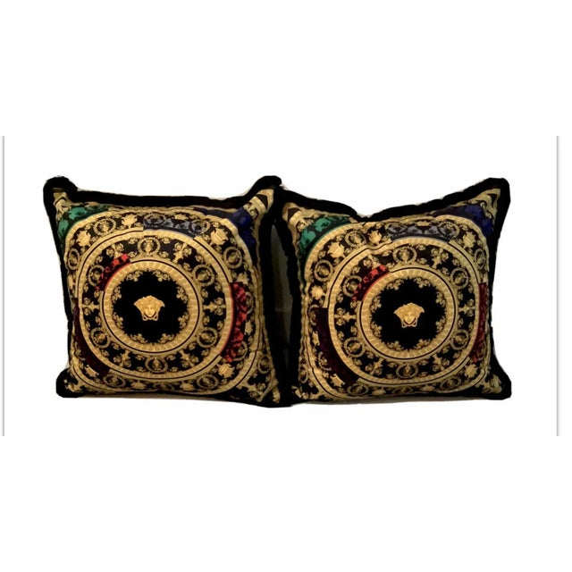 Custom Made Versace Fabric Pillows - a Pair For Sale - Image 9 of 9