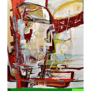 Like Being in Love by Jennifer Bobola | Mixed media abstract composition with human figures. For Sale