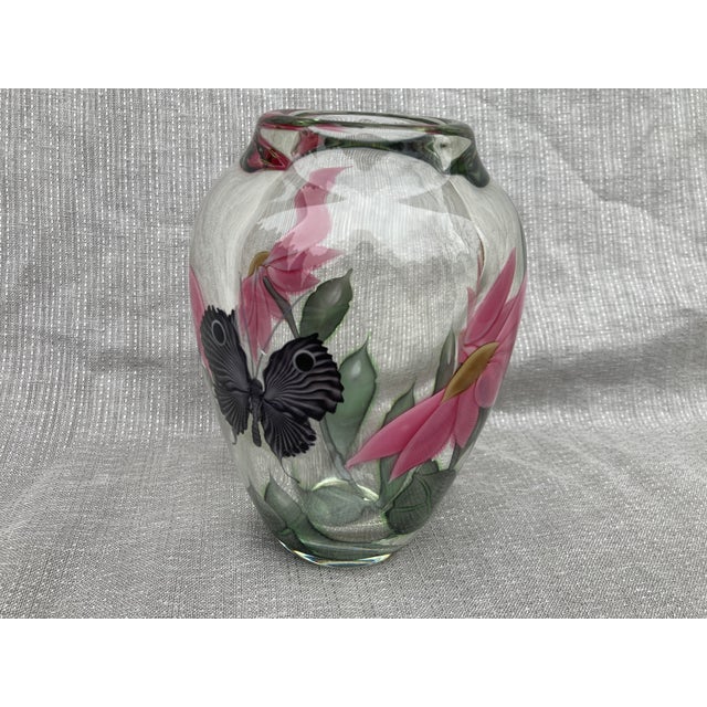 Orient and Flume Byers Sillars Floral Butterfly Art Glass Paperweight Vase 24/300 For Sale In New York - Image 6 of 18