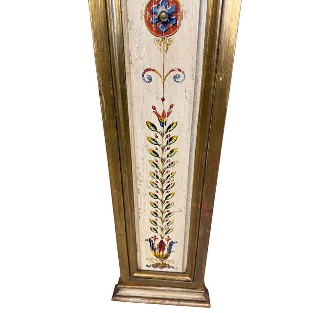 1940s Antique Gilt Architectural Pilasters, Hand-Painted Floral Motifs, 1950 For Sale - Image 5 of 12