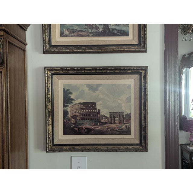 Printmaking Materials Vintage Framed Italian Neoclassical Architectural Art Framed -a Pair For Sale - Image 7 of 17