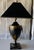 Metal Mid 20th Century Tole Urn Formed Hand Painted Lamp For Sale - Image 7 of 7
