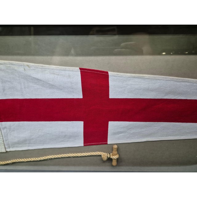 Mid 20th Century Nautical Signal Pennant for Numeral "EIGHT" in Frame For Sale - Image 5 of 6
