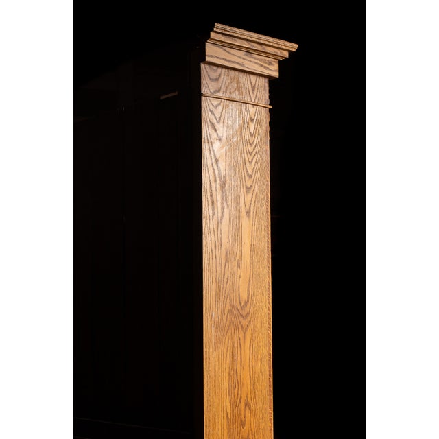 Early 20th Century Massive Oak Sideboard Hutch With Columned Buffet For Sale In Chicago - Image 6 of 9