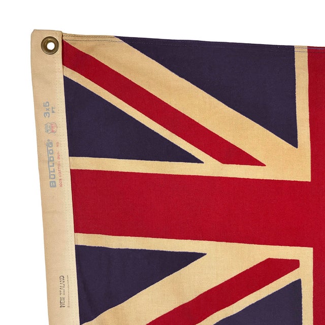 English Vintage Cotton Flag of New Zealand With Sewn Stars For Sale - Image 3 of 6