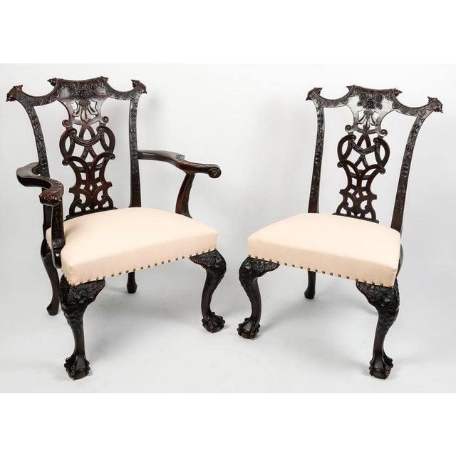 Chippendale Style Dining Chairs and Armchair, 19th Century, Set of 4 For Sale - Image 9 of 18