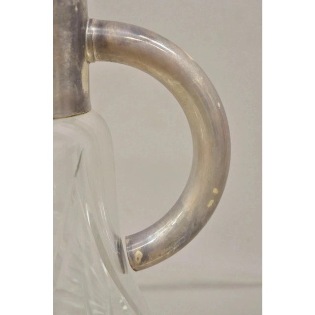 Antique Victorian Silver Plated German Cut Crystal Glass Lemonade Water Pitcher For Sale In Philadelphia - Image 6 of 10