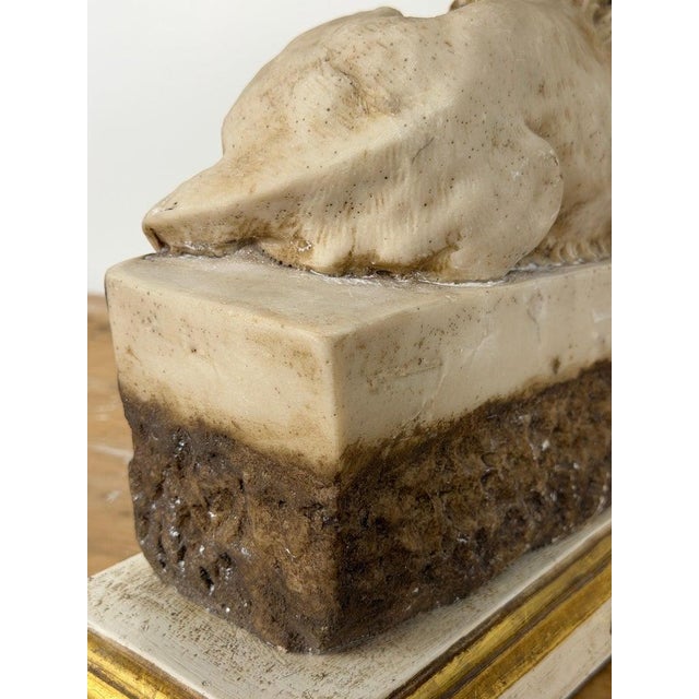Pair of Neoclassical Recumbent Lion Table Lamps - After Canova For Sale - Image 14 of 15