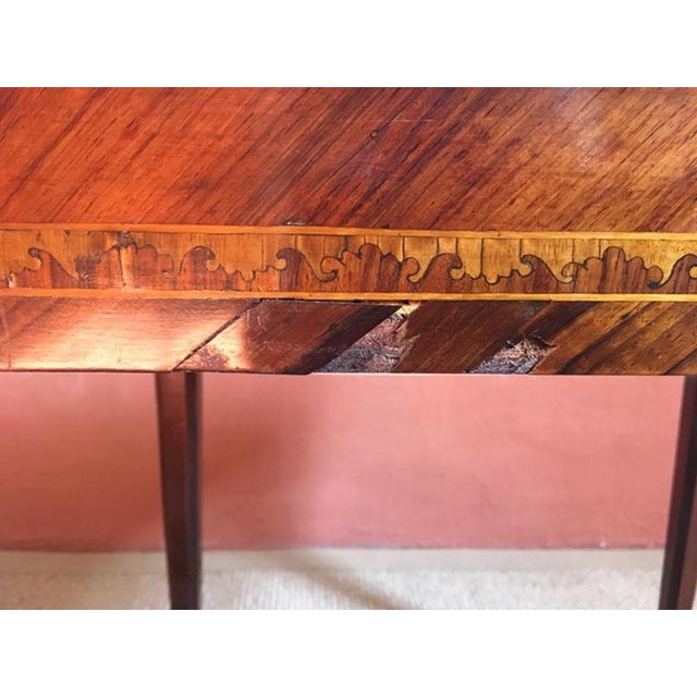 Mid-18th Century Walnut Inlaid Bedside or Side Table with Drawer, Italy For Sale - Image 9 of 15