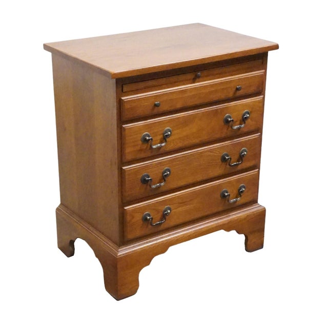 Keller Furniture Keller Furniture Solid Cherry Early American Colonial Revival 24" Four Drawer Nightstand 2650 For Sale - Image 4 of 14