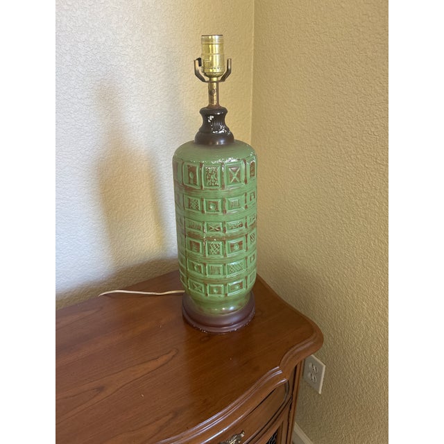 Brutalist Vintage Brutalist Ceramic Symbolic Lamp For Sale - Image 3 of 4