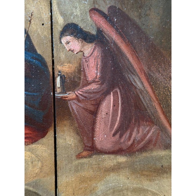 1873 German Votivtafel Prayer Station, Religious Folk Painting For Sale - Image 4 of 7