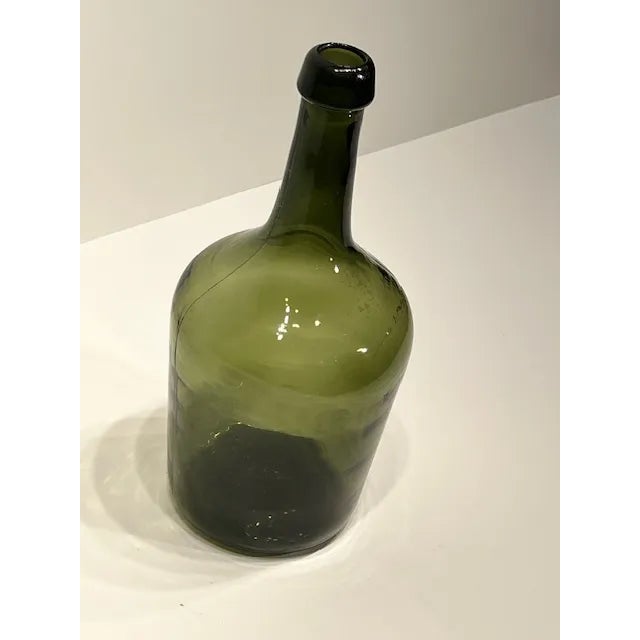 Rustic European Vintage Small Green Demi John Jug #359 For Sale - Image 3 of 7