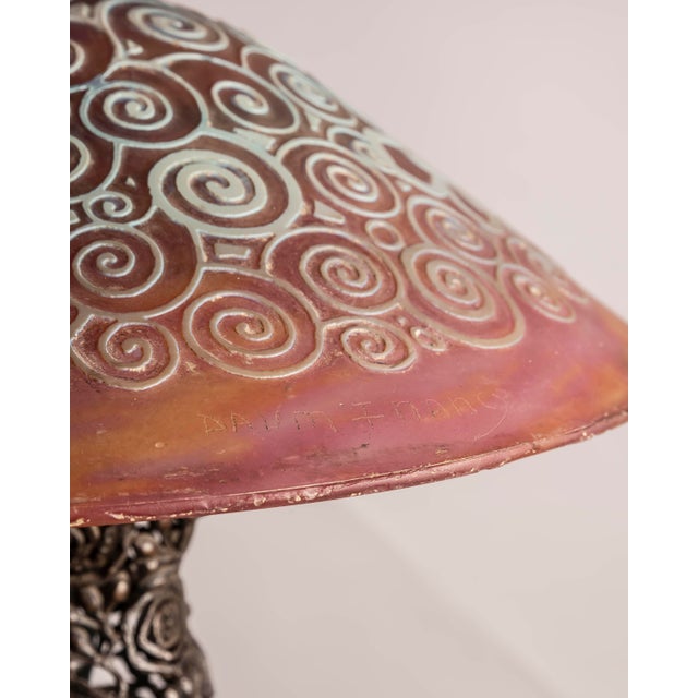 French Art Deco Table Lamp by Edgar Brandt and Daum, 1920s For Sale - Image 11 of 12
