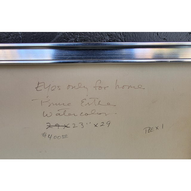 Abstract Watercolor Painting by Bruce Ertle Dated 1979 For Sale - Image 10 of 11
