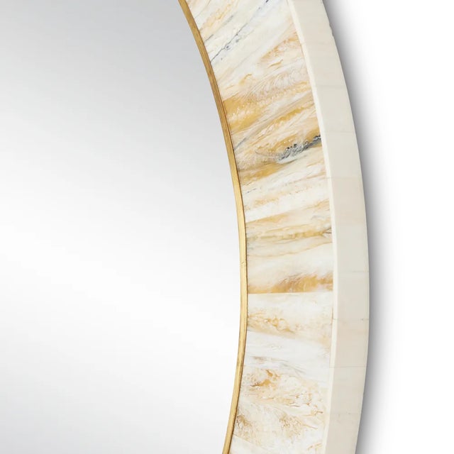 Transitional Currey & Company Niva Round Wall Mirror For Sale - Image 3 of 5