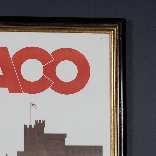 Vintage 20th Century Framed 1948 Monaco Grand Prix Poster by Georges Hamel, 1985 For Sale - Image 11 of 16