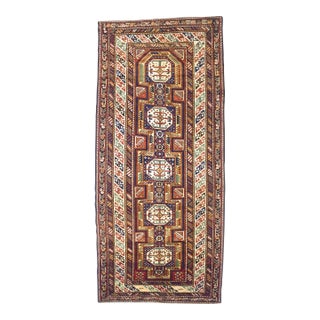 Antique Caucasian Kuba Rug 4'6" X 10’1” For Sale