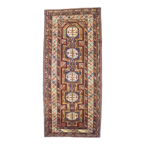 Antique Caucasian Kuba Rug 4'6" X 10’1”