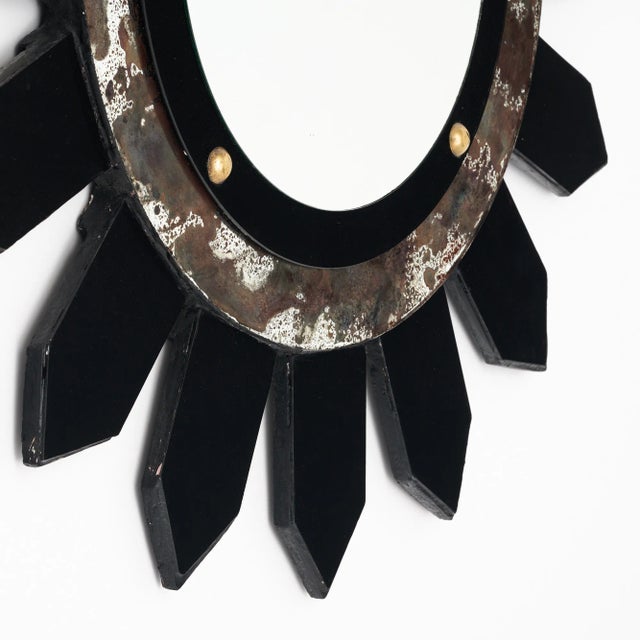 1990s Modernist Sunburst Mirror For Sale - Image 5 of 9