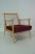 Vintage Beech & Red Fabric Easy Chair For Sale - Image 13 of 13