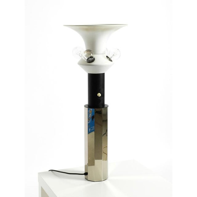 1960s Large Metal and Chrome Decagonal Table Lamp, 1960s For Sale - Image 5 of 18