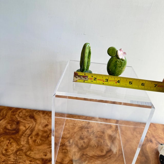 Mid-Century Modern Vintage Ceramic Cactus Salt and Pepper Shakers- A Pair For Sale - Image 3 of 9