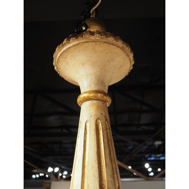Large Early 1900s Painted and Gilded Wooden Chandelier From Italy, 72.5 X 49 In For Sale - Image 15 of 18