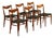 Bambi Dining Chairs in Teak and Black Leather by Rolf Rastad and Adolf Relling for Gustav Bahus, Norway, 1950s, Set of 6 For Sale