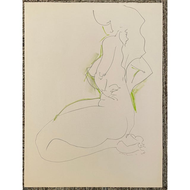 Figurative 1979 Neil Meitzler Female Nude Drawing For Sale - Image 3 of 3