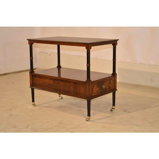 1960s Beacon Hill Collection Inlaid Mahogany Tiered Side Table, Circa 1960's For Sale - Image 5 of 13