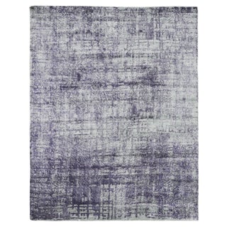 Luton Hand loom Bamboo/Silk Blue/Ivory/Gray Rug-8'x10'" For Sale