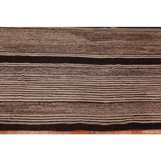 Nazmiyal Collection Grey Black Modern Flatweave Square Shape Area Kilim Rug For Sale - Image 4 of 6