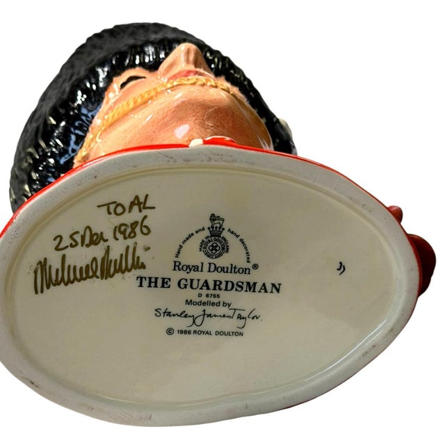 Ceramic Royal Doulton the Guardsman D6755 Character Jug Signed Michael Doulton 1986 For Sale - Image 7 of 8