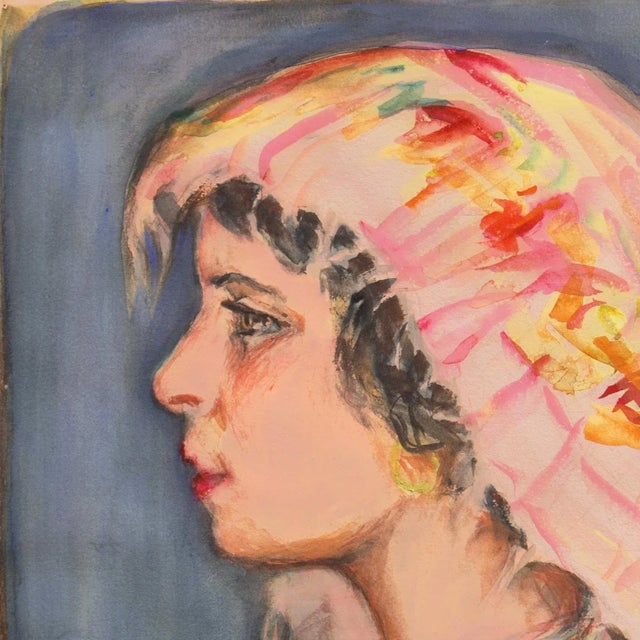 'Woman Wearing a Headscarf' by Ruth Peabody, Laguna Beach, California, Art Institute of Chicago For Sale In Monterey, CA - Image 6 of 9