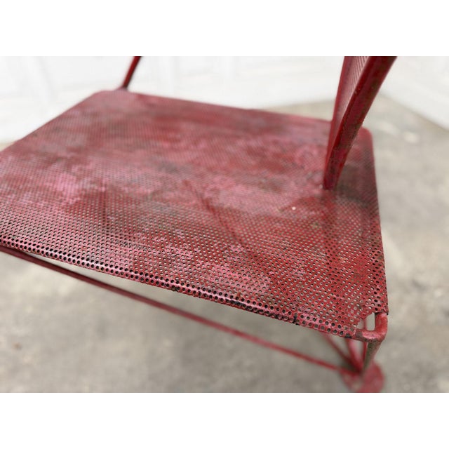 Metal Red Metal Lounge Chair, 1950s For Sale - Image 7 of 9