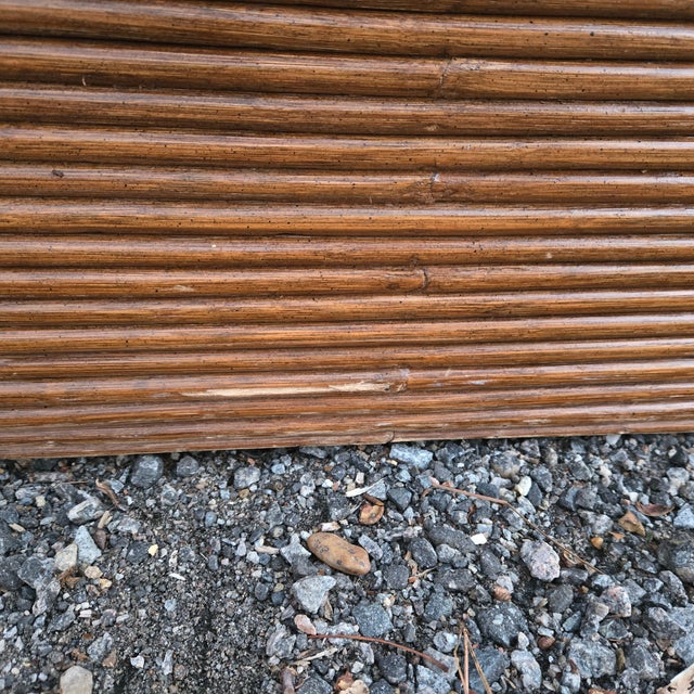 Late 20th Century Late 20th Century Rattan Pencil Reed Glass Top Dining Table For Sale - Image 5 of 10