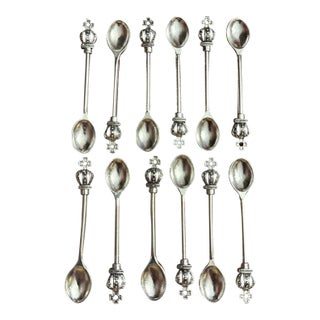 Royal Imperial Crown Salt Spoons - Set of 12 For Sale