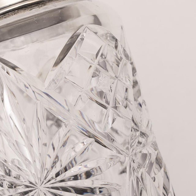 Pink English Silver, Guilloché Enamel and Cut Crystal Jar, 1927 For Sale - Image 8 of 12