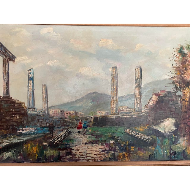 1950s 1950s Oil Painting of Roman Ruins For Sale - Image 5 of 12