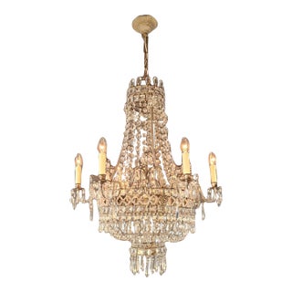 Antique Rococo Crystal Chandelier For Sale